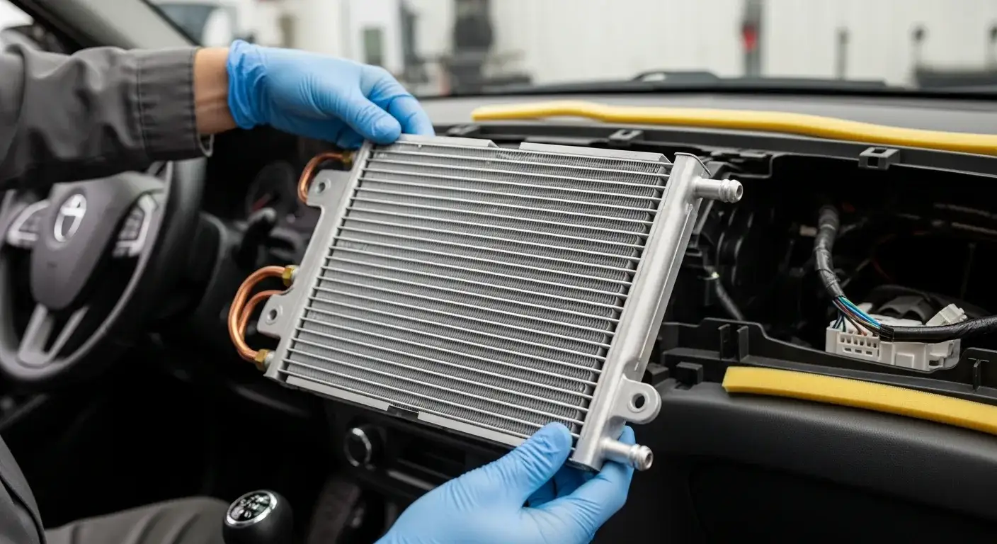 Car aircon cooling coil evaporator replacement at Edwin Garage Singapore